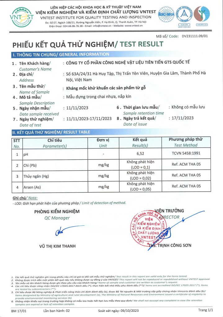 Công Ty CP Công Nghệ Vật Liệu Tiên Tiến GTS Quốc Tế